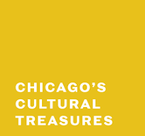 Text that reads 'Chicago's Cultural Treasures' against a yellow background.