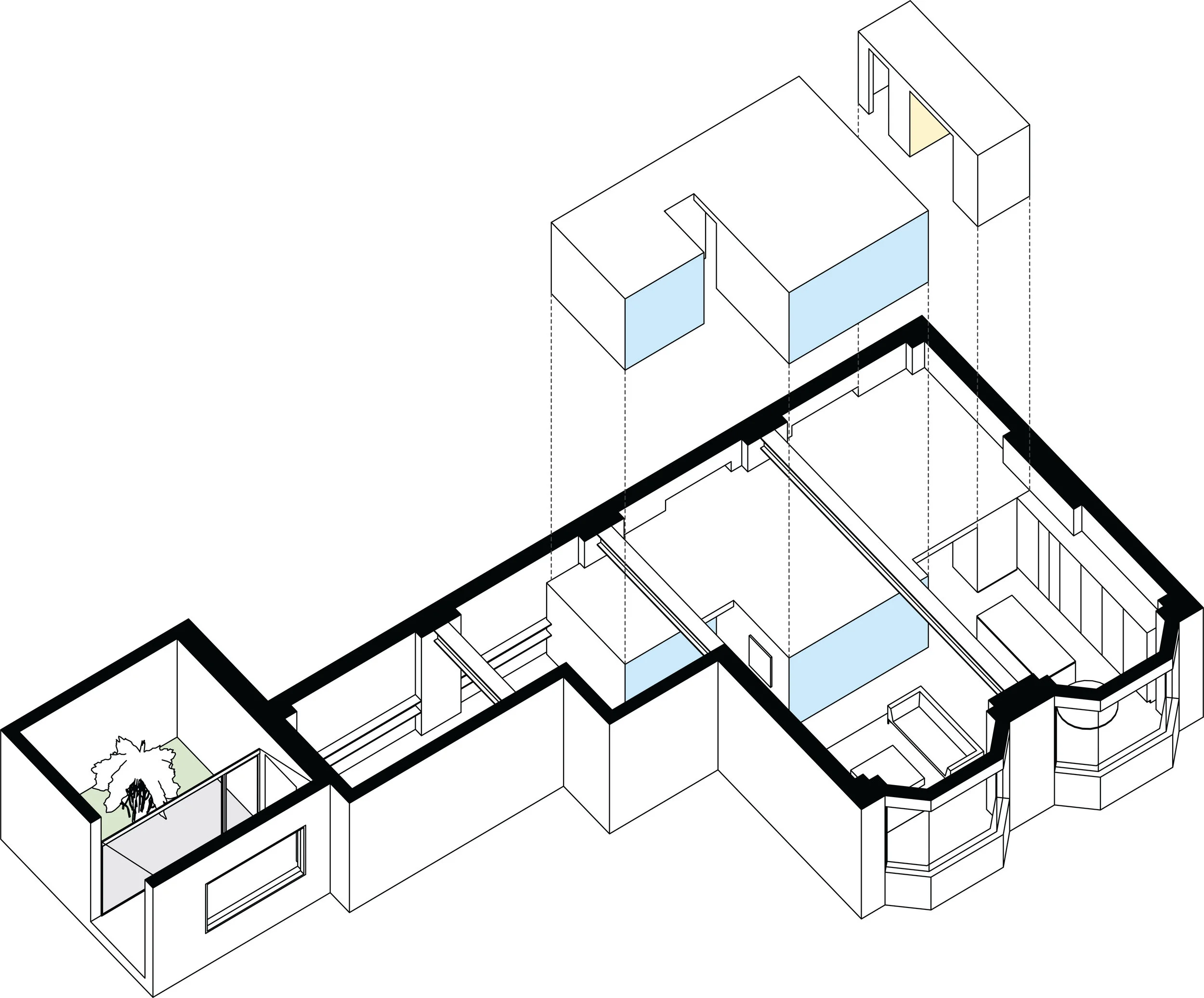 Drawing of project for client architectural project in Henley on Thames, London