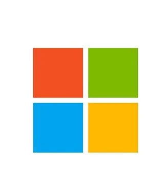 Microsoft logo with red blue green and yellow colors