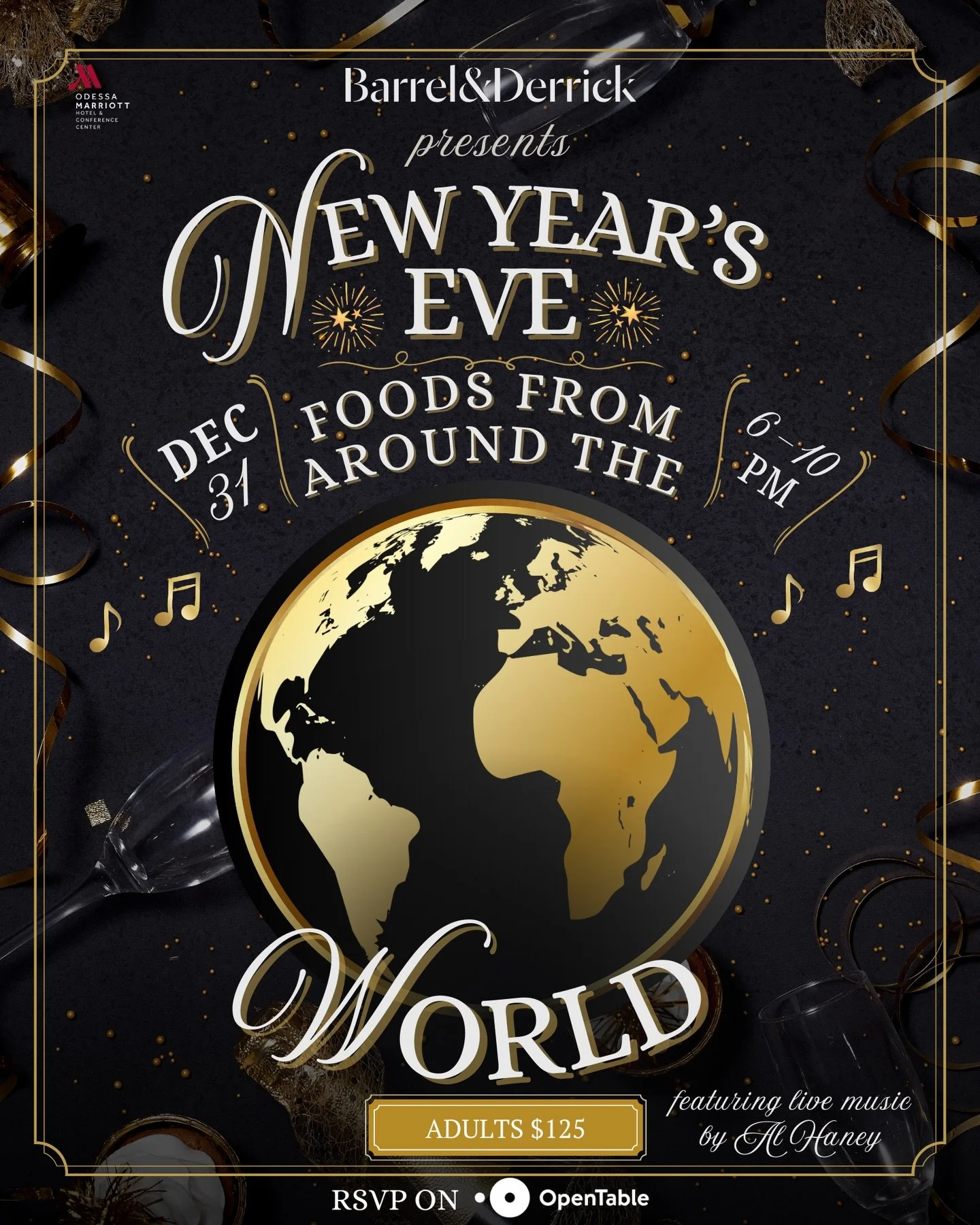Please join us on December 31st, 2025, for New Year&rsquo;s Eve Around the World as we ring in the new year with an unforgettable global feast. Get ready for a night filled with vibrant flavors, festive energy, and culinary excitement as we showcase 