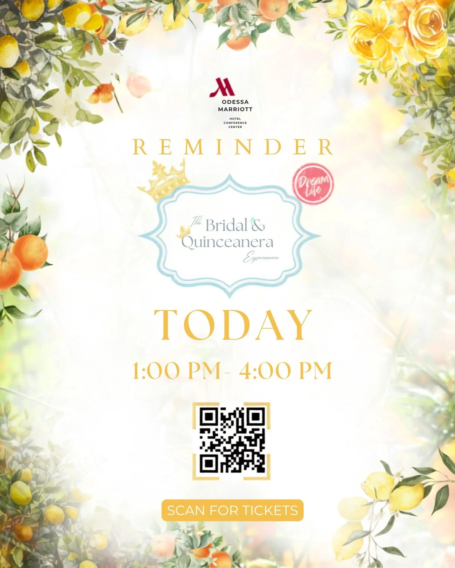 Join us from 1 PM - 4 PM today for an exciting Italian-European Destination-themed event with food tastings, beauty consultations, live fashion shows, venue tours, and a chance to win door prizes! https://events.eventgroove.com/event/The-Odessa-Marri