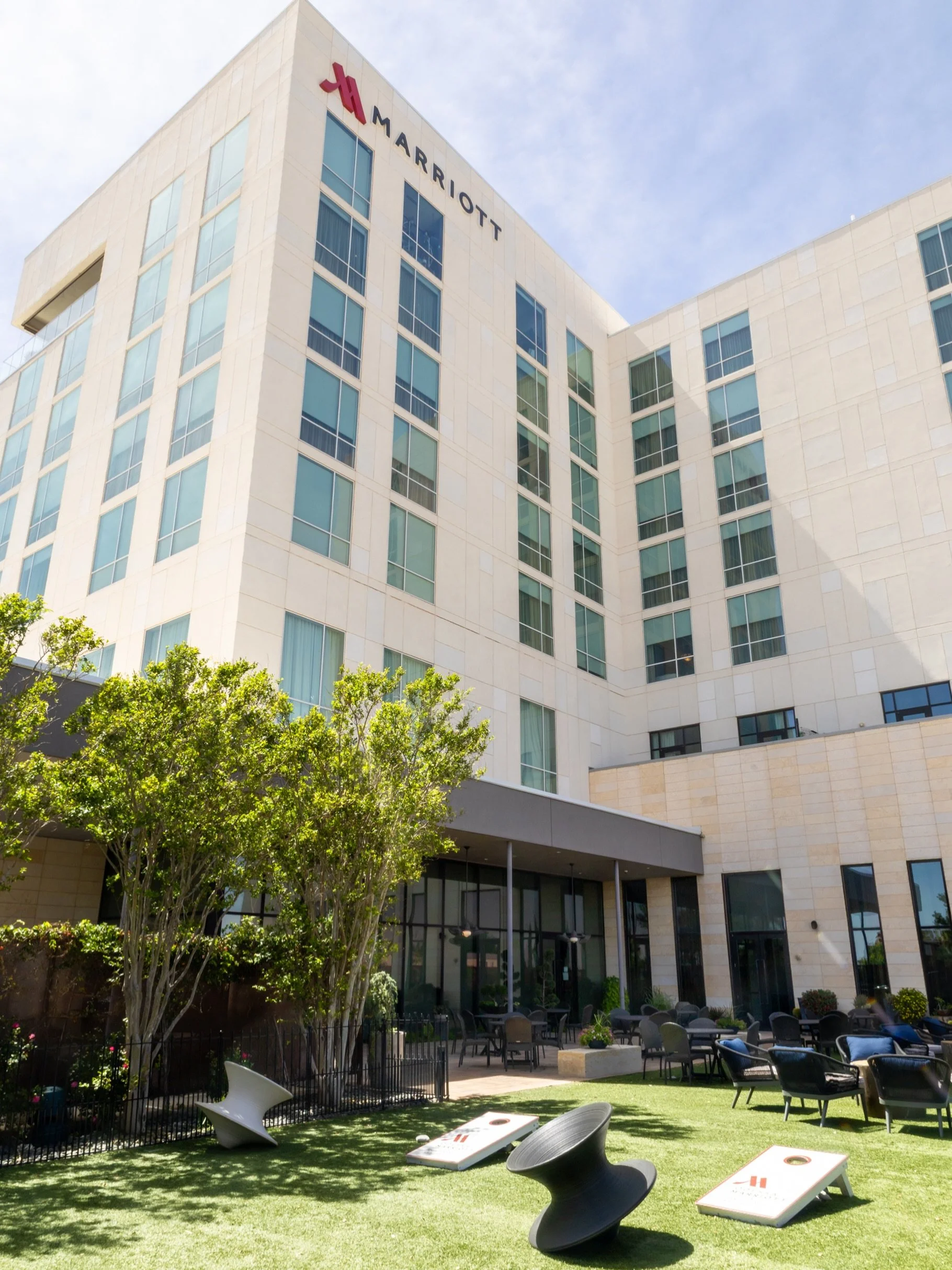 Savor the warmth of West Texas sunshine as you unwind with your favorite cocktail in our peaceful event garden. #odessamarriott