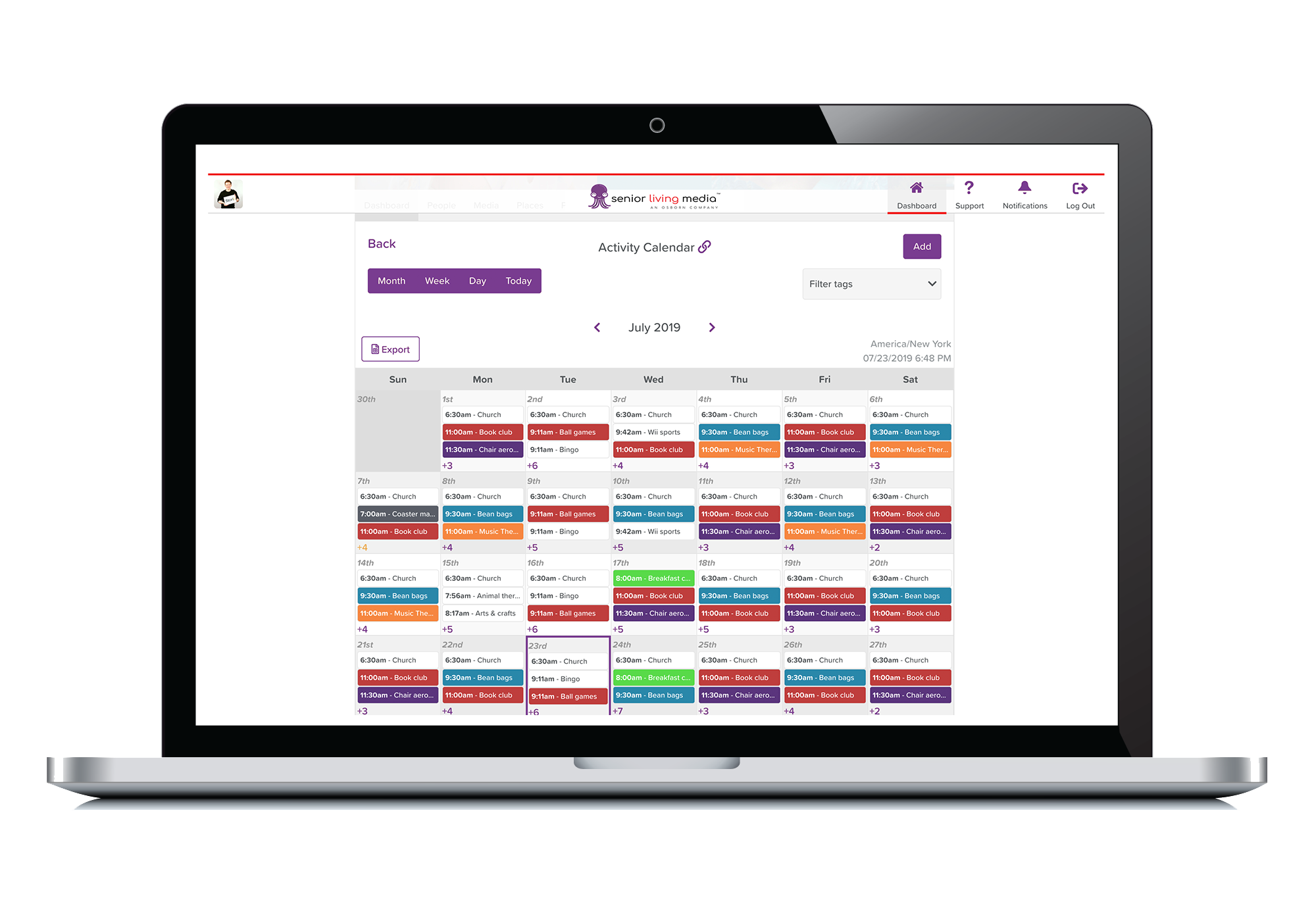 calendar builder — senior living media