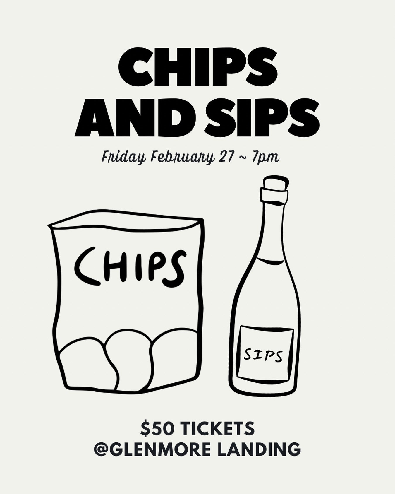 Back by popular demand! We have a few seats left for our Chips &amp; Sips tasting on February 27th.
Join Tim for some salty snacks and super sips, the perfect pairings for the people.

Tickets are $50. This tasting will sell out so grab yours before 