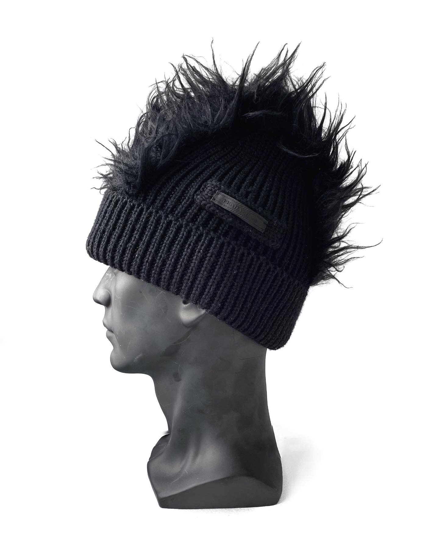 Prada AW19 mohair/cotton mohawk beanie 