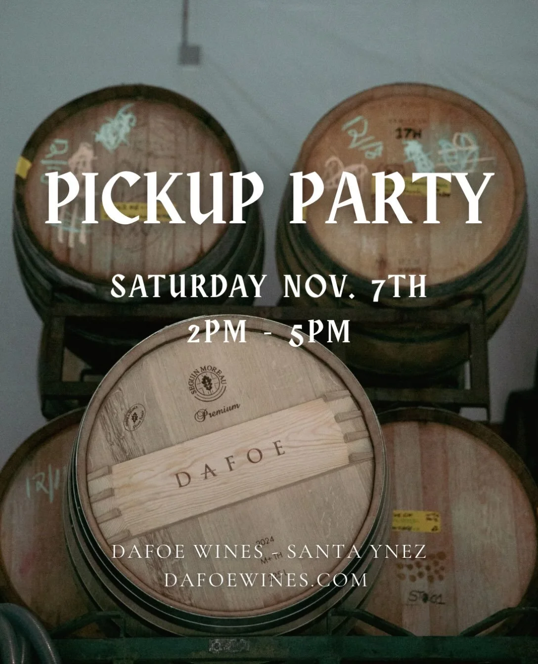 Join us at the winery for an afternoon celebrating the season with new wine releases, light bites, and good company.

Saturday, November 7th
2:00&ndash;5:00 PM

Everyone is welcome! Grab your tickets through the link in our bio. We&rsquo;d love to se
