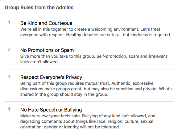Group Rules for Facebook