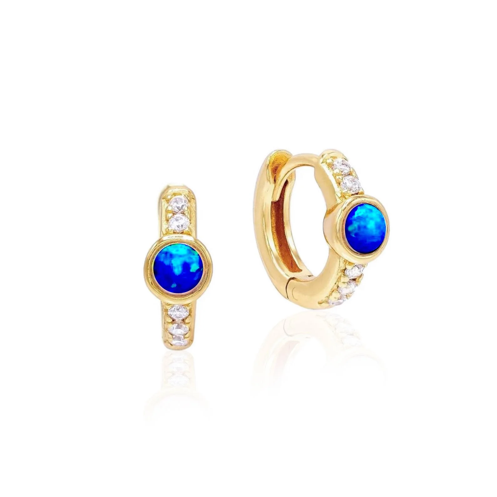 Gold-Plated-Sterling-Silver-Blue-Opal-Huggie-Earrings.jpg