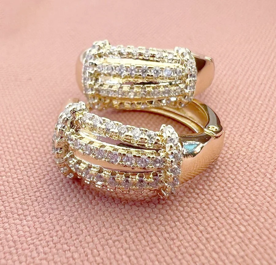 Gold Plated Stainless Steel Oval Pave Earrings3.jpeg