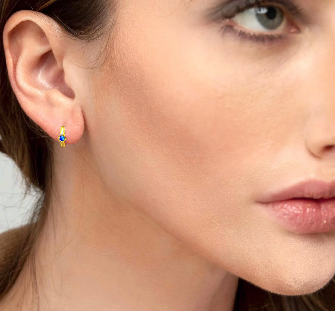Gold-Plated-Sterling-Silver-Blue-Opal-Huggie-EarringsM2.jpg