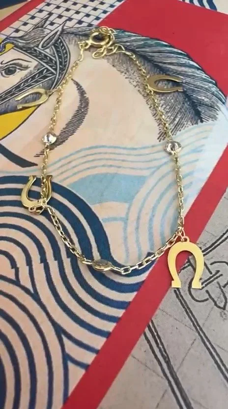 Horse Shoe Bracelet Stainless Steel Equestrian Luck Charm Desing