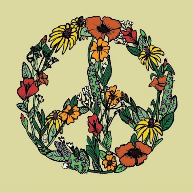 Wildflower Peace Sign Print