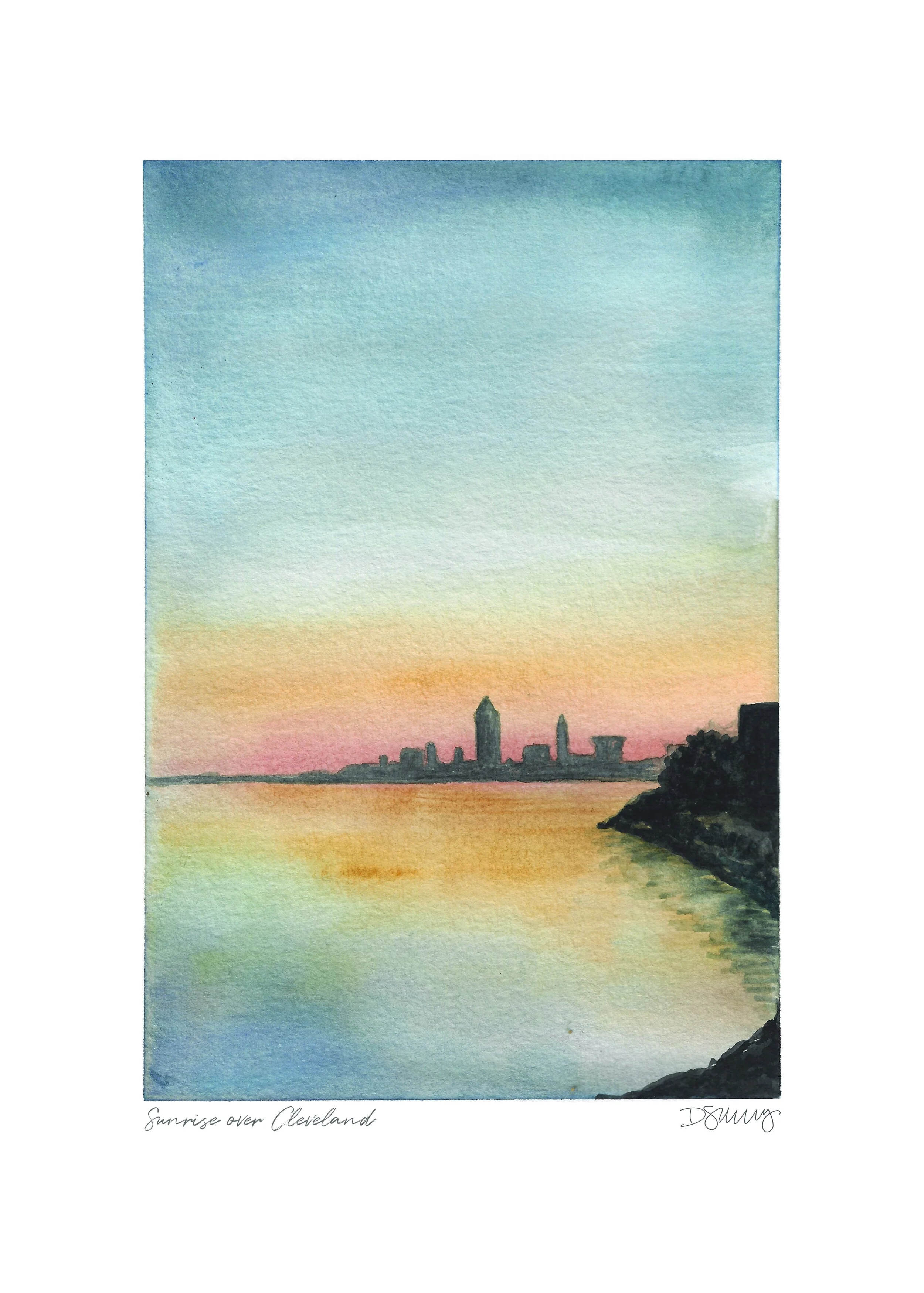 Cleveland from the West - Watercolor Print