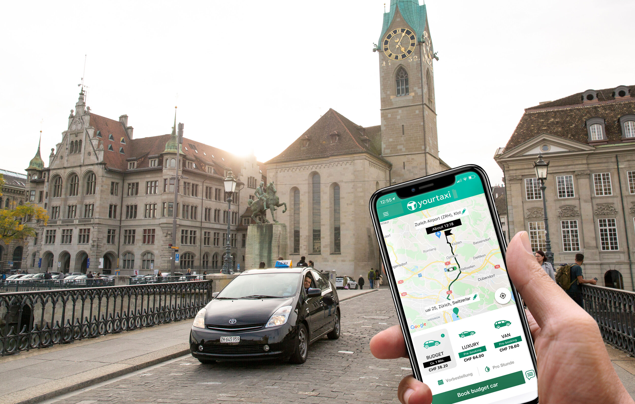 Taxi in Zurich | Pre-order 24h | Fixed Price Taxi | YOURTAXI
