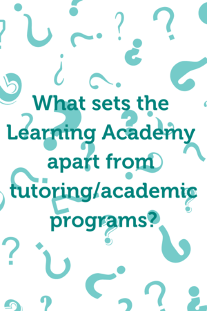What sets the Learning Academy apart from tutoring/academic programs?