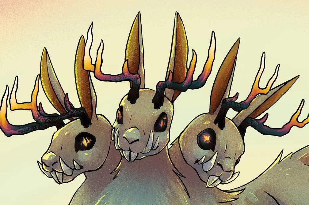 Cerberus jackalope
Thank you for hanging out on stream today y'all! 
.
.
.
.
.
.
#cryptidart #jackalope #digitalart #monsterdesign #monstercore #monstergram #artist #drawing #illustration #fantasy #cryptid #cerberus #twitchartist #twitchstreamer #twi