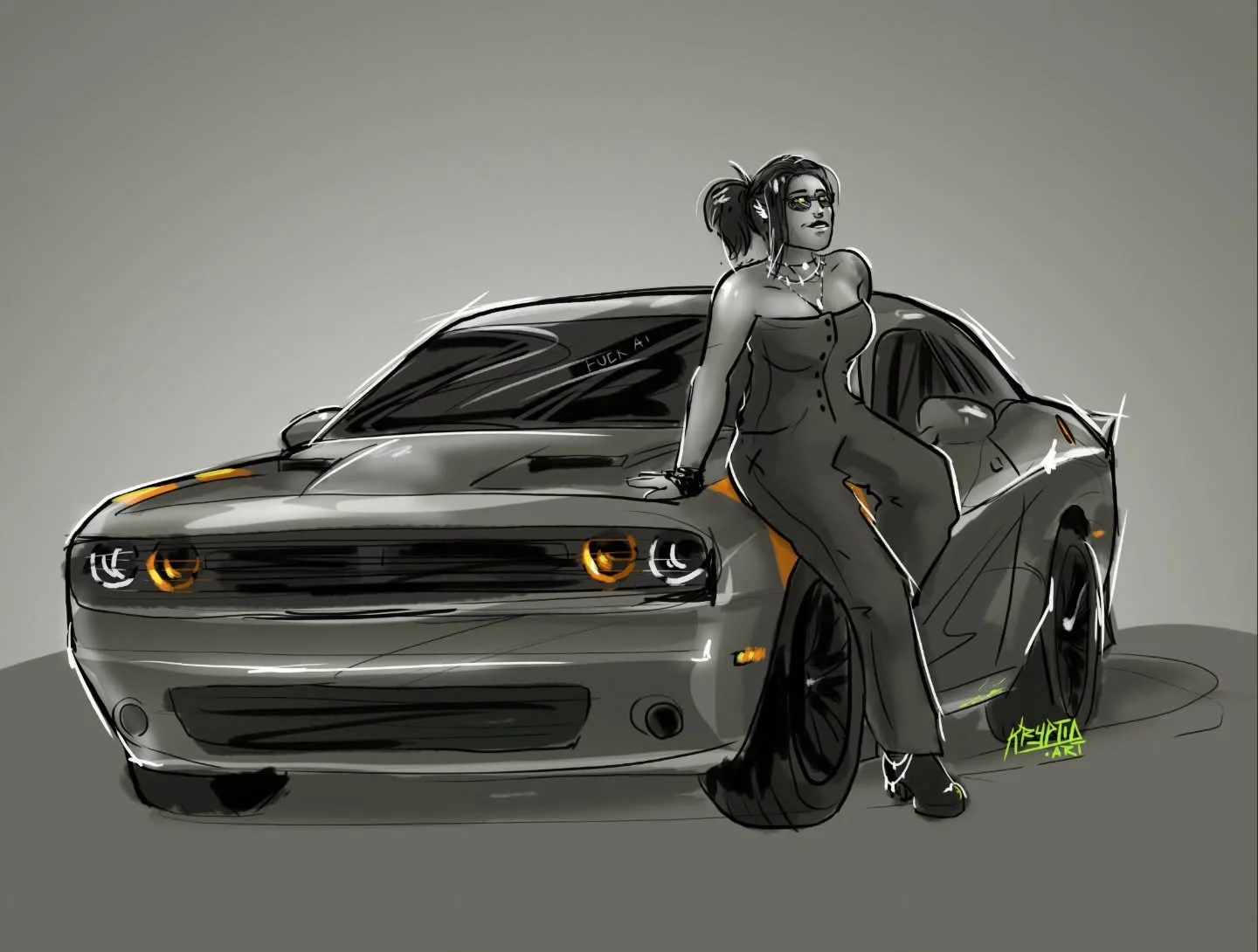 So I haven't drawn a ton of cars, I figured I'd try mine. Little study #sketch #challenger #dodge #illustration #comicart