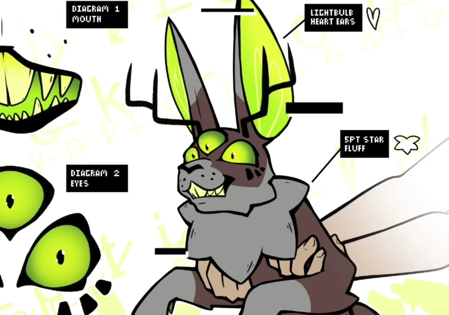 A quick reference sheet for the bun and some details on its design
