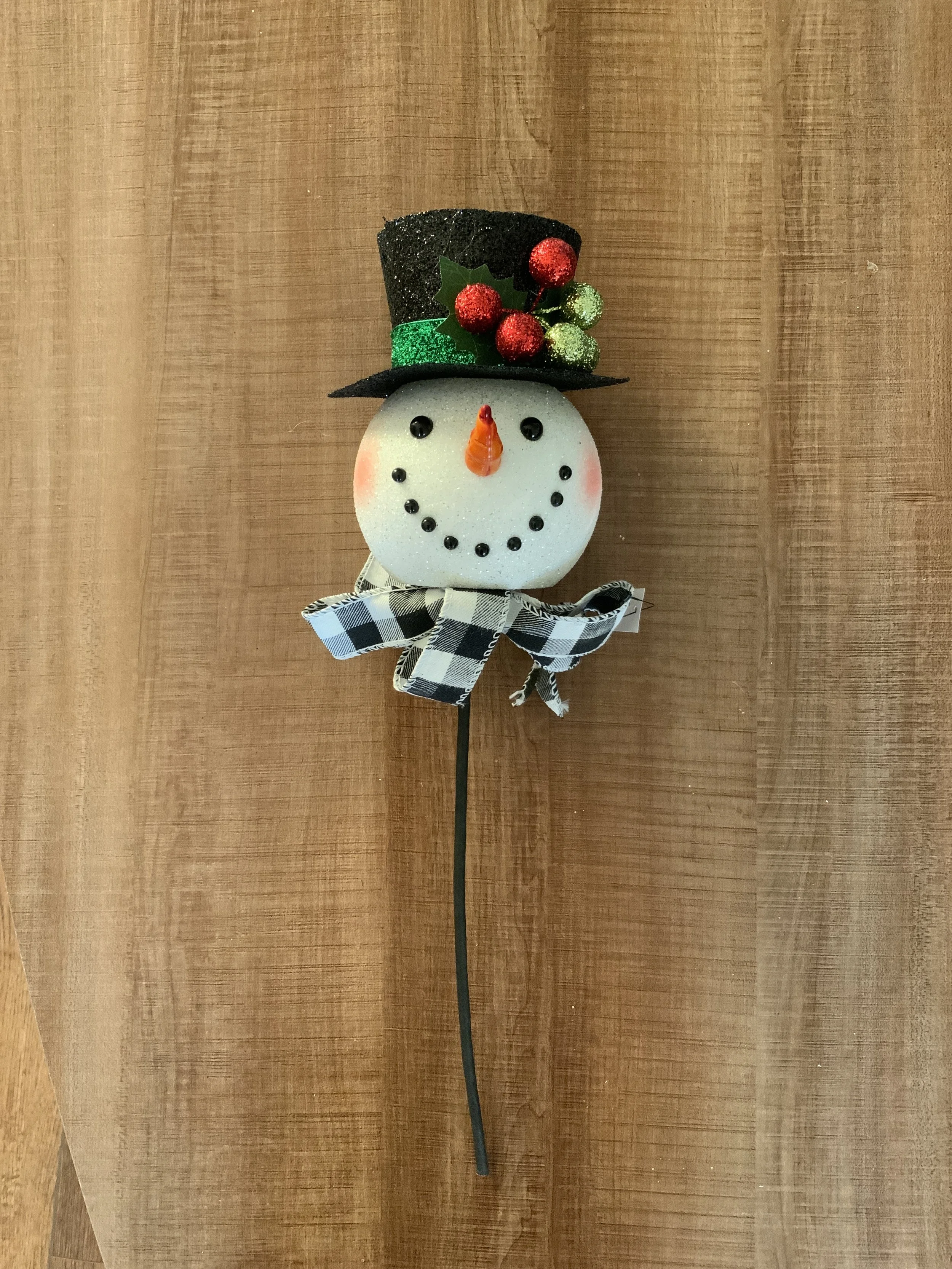 ITEM #WF470BW 16CM Glitter Snowman Head Pick