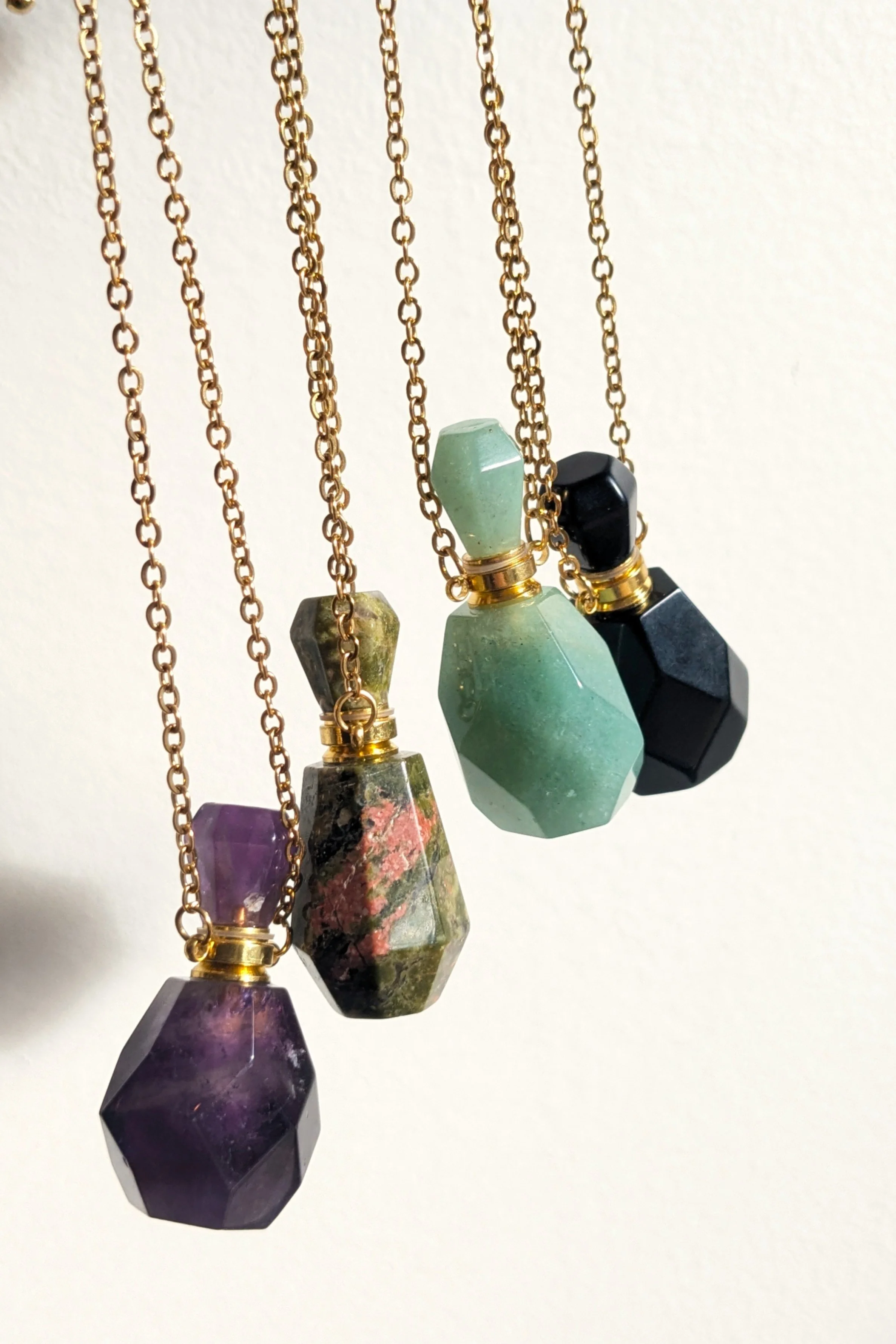 Quartz Perfume Bottle Necklace