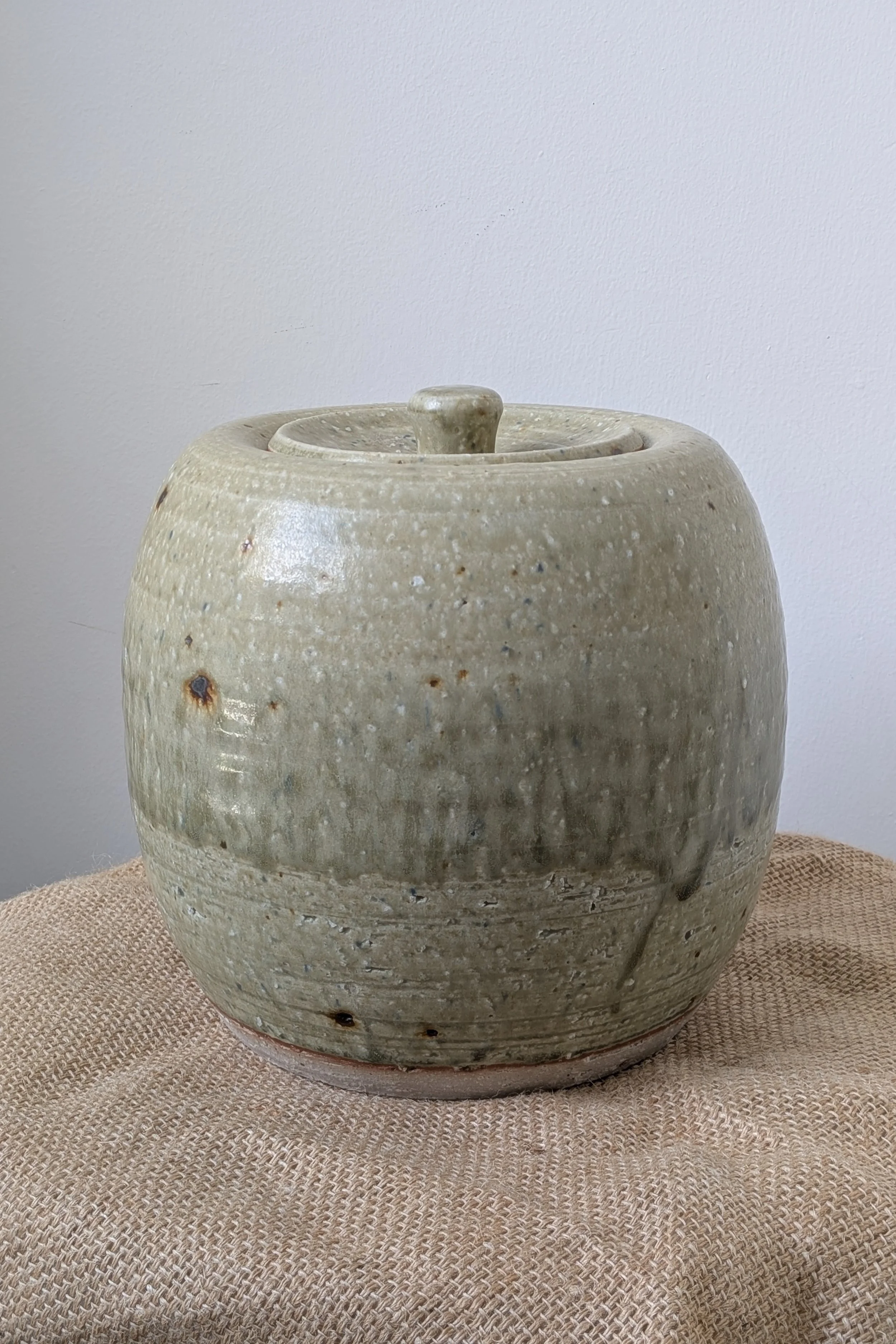 Burnished Celadon Urn
