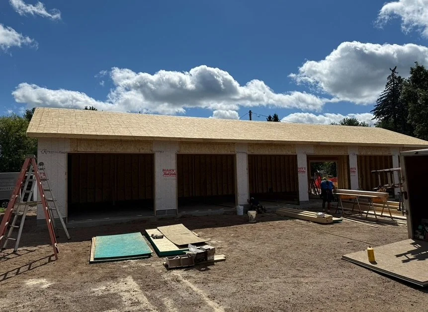 The garage complex is coming together in Milaca! Not just apartments &mdash; garages are going up too, and it&rsquo;s exciting to see more pieces of the project take shape each week! 

Proud of our team at AJW Contracting, and the hard work they are 