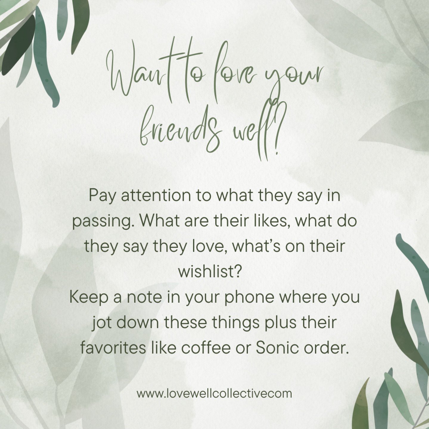 🌻The key to good friendships is being INTENTIONAL... Paying attention to what your friends say about things they like provide you with great ideas in the future when you want to give a thoughtful gift or surprise them with their favorite coffee! 

?