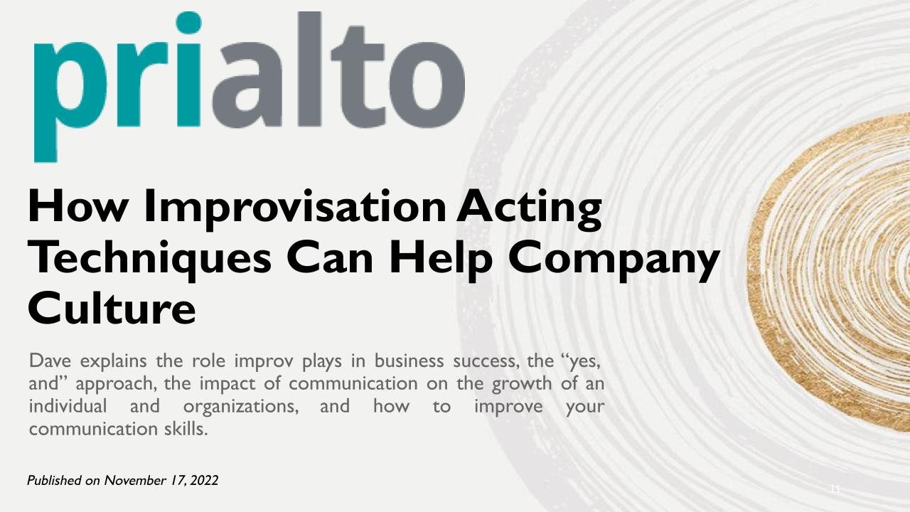 How Improvisation Acting Techniques Can Help Company Culture