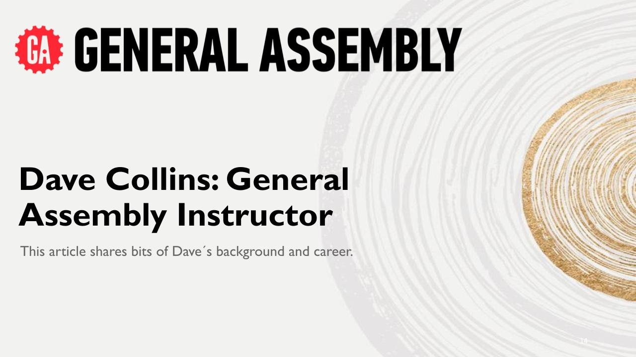 Dave Collins: General Assembly Instructor