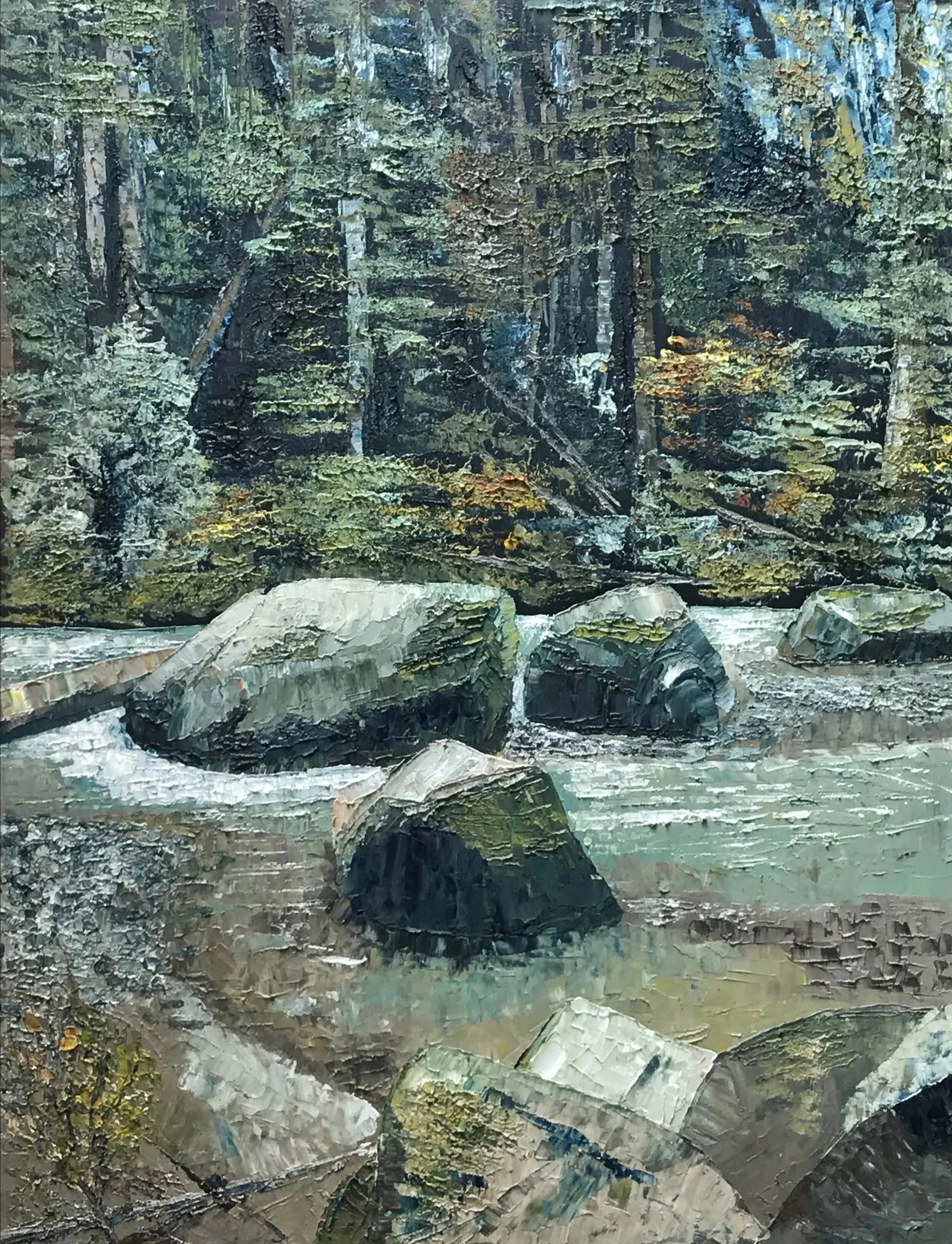 Nooksack River, Oil on Panel, 20" x 16", 2024