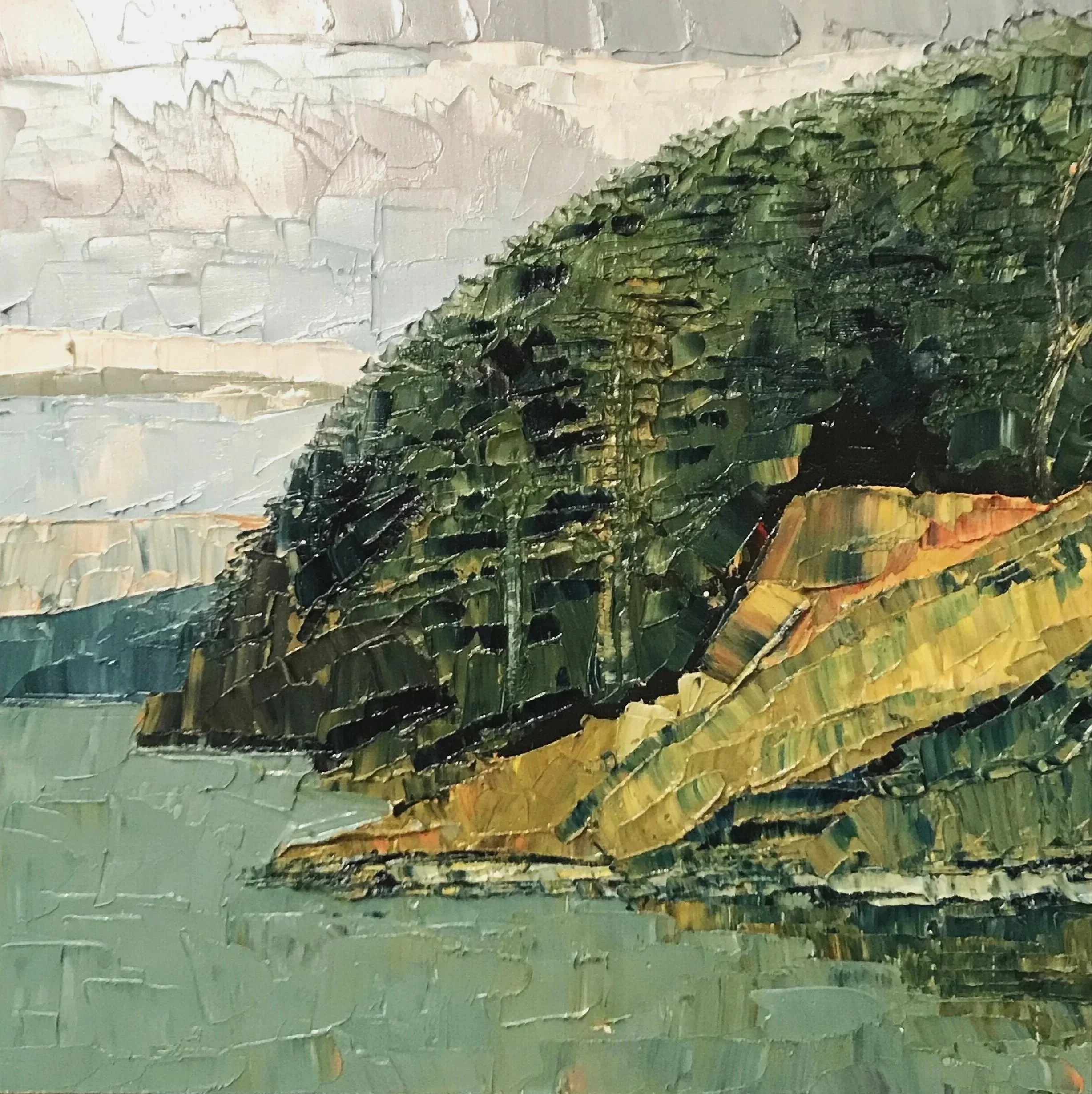 Island View, Oil on panel, 12x12”, 2019