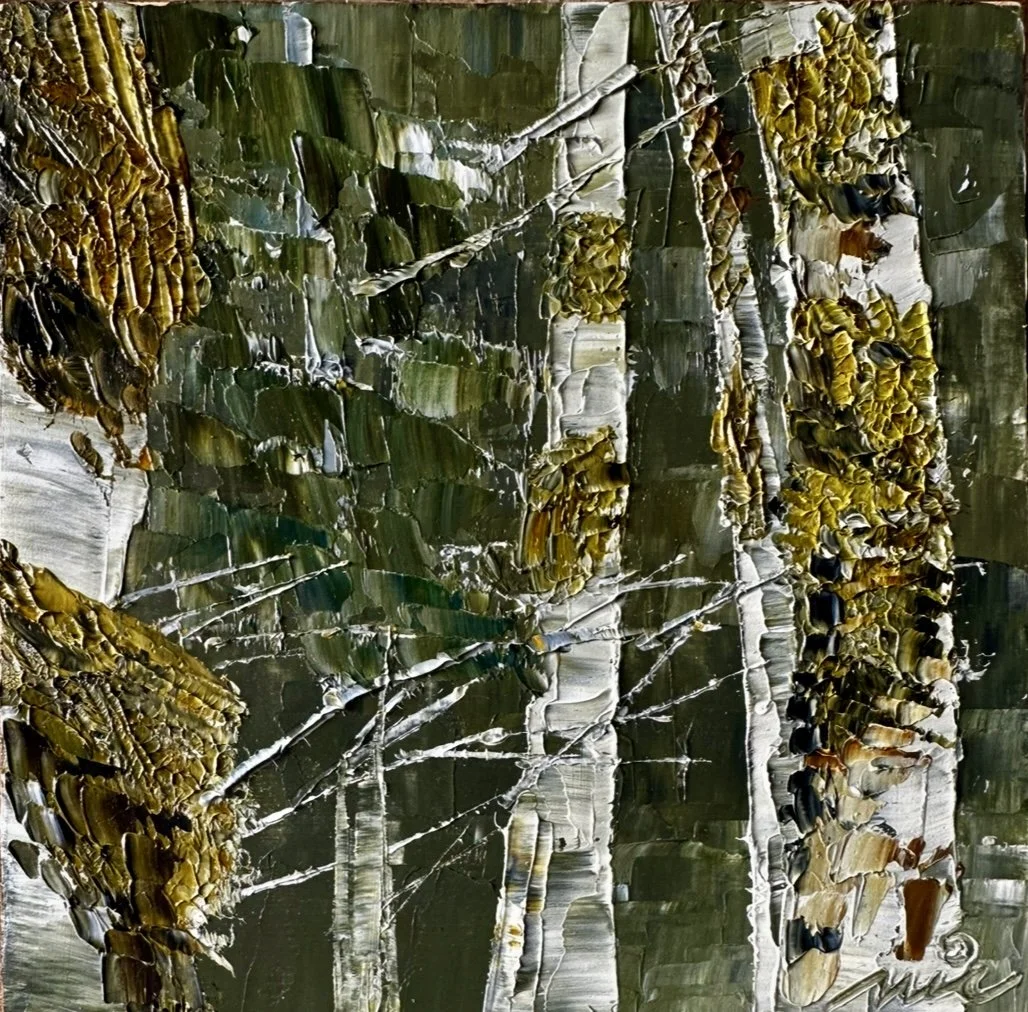 Mossy Alders, 8" x 8", Oil on Panel, 2025