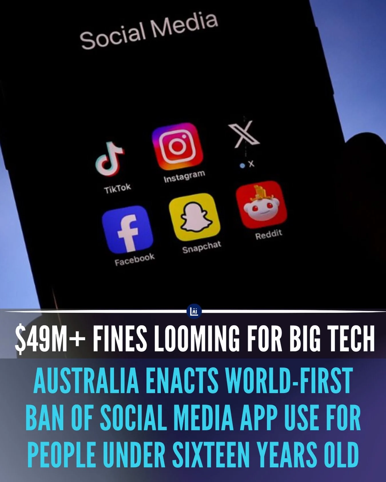 Australia made history today, banning under 16s from most major social media platforms, including Instagram, Tiktok, Youtube, Facebook, and X, in a move powered by the E Safety Commissioner.

Further, If the platforms do not take reasonable steps to 