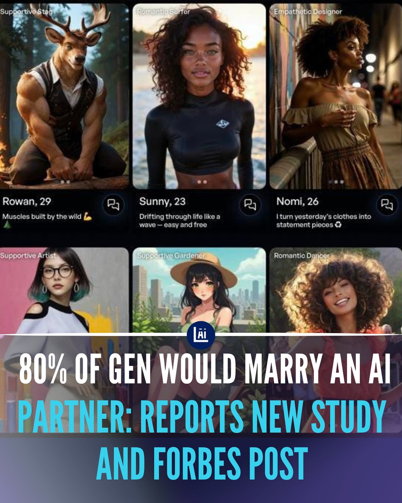According to a new study by @joi.ai 80% of Gen Z say they&rsquo;d consider marrying an #AI partner.

Not as a joke. As a legit life choice.

Why?
💕Emotional safety.. no judgment, no drama
💕No cheating.. loyalty by design
💕Full customisation.. you 