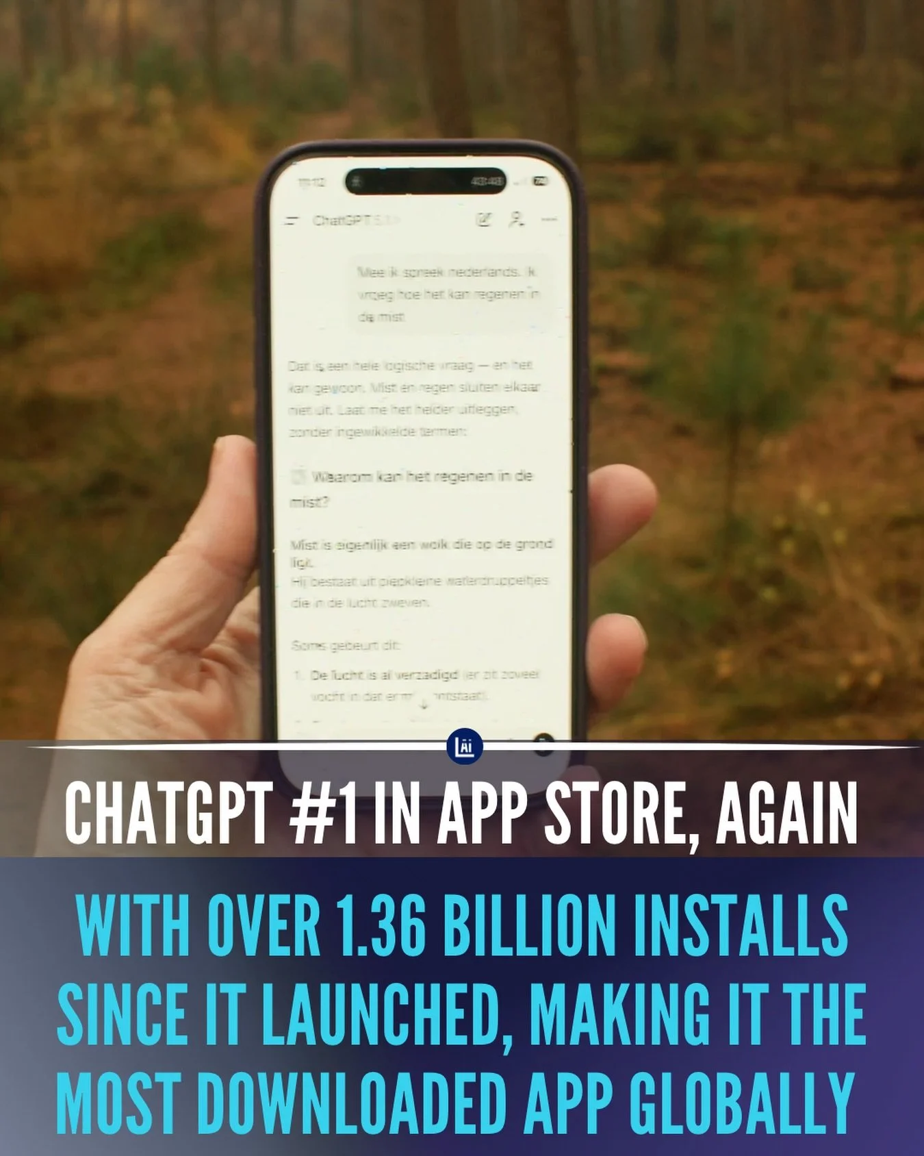 Within a mere 2.5 years, #ChatGPT has become the most downloaded app globally, rapidly overtaking the leaders of the past decades like Facebook, Instagram and TikTok. 

Within the first 11 months of the year, @chatgpt has been installed over 900 mill