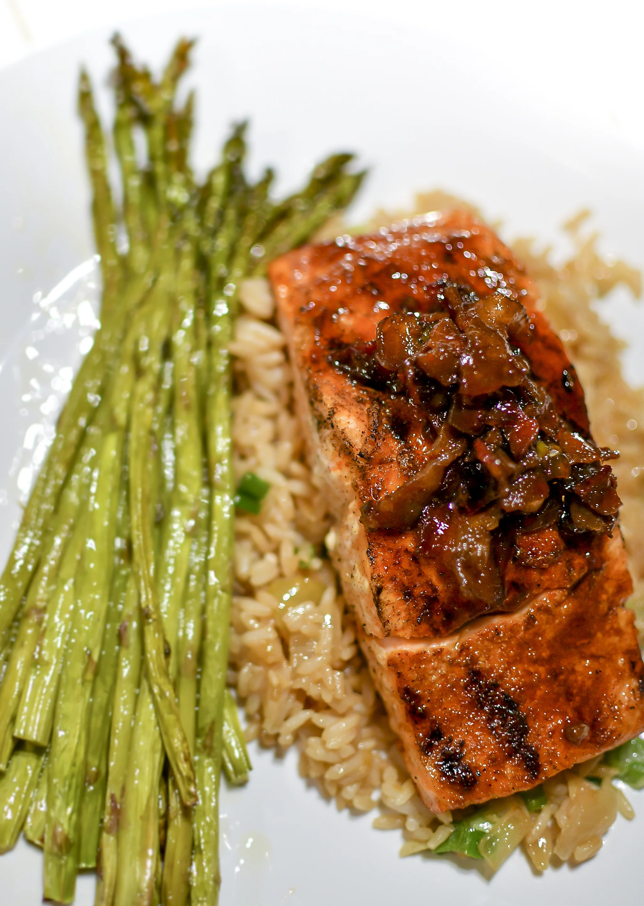 Bacon Bourbon Glazed Salmon