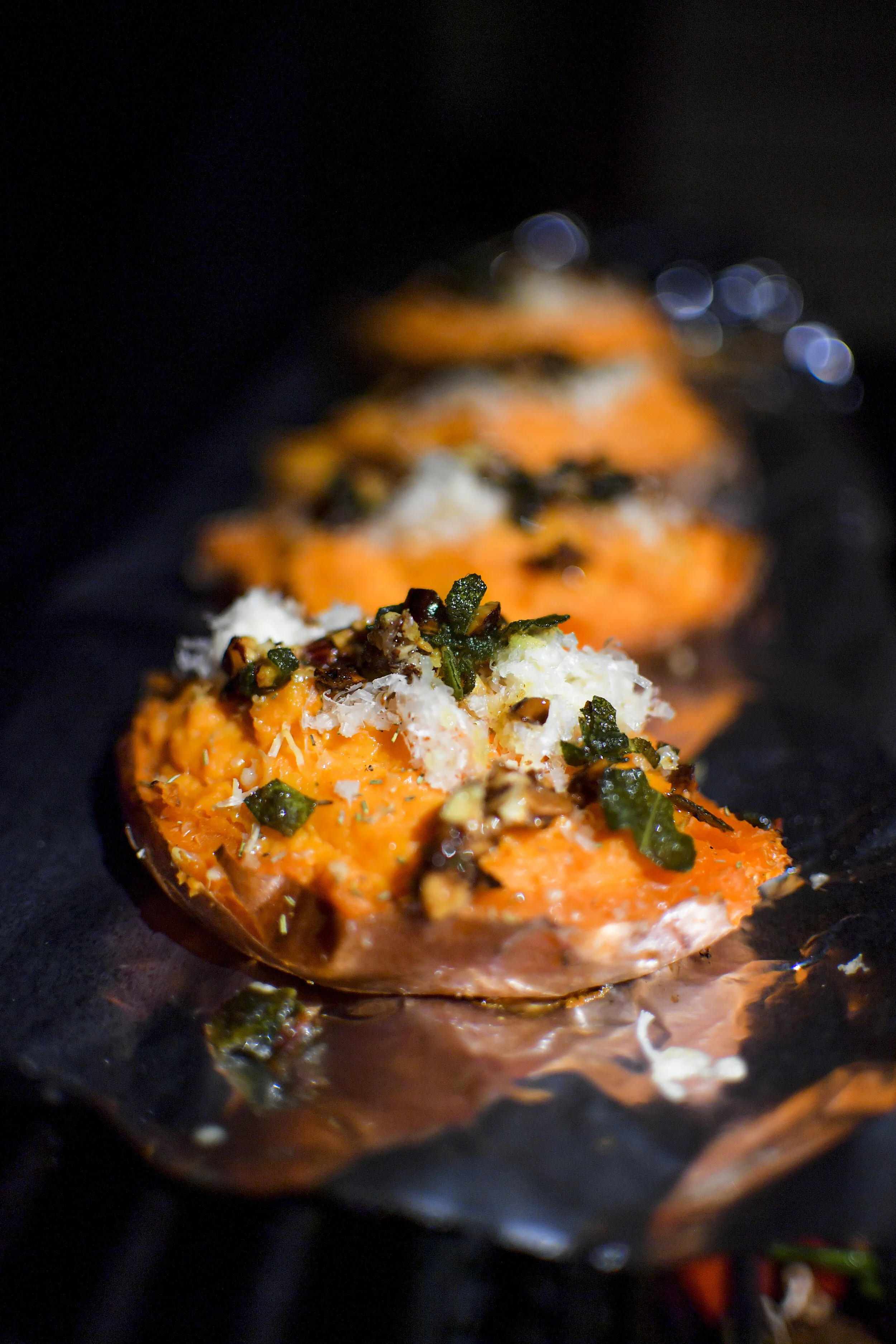 Twice Grilled Sweet Potatoes