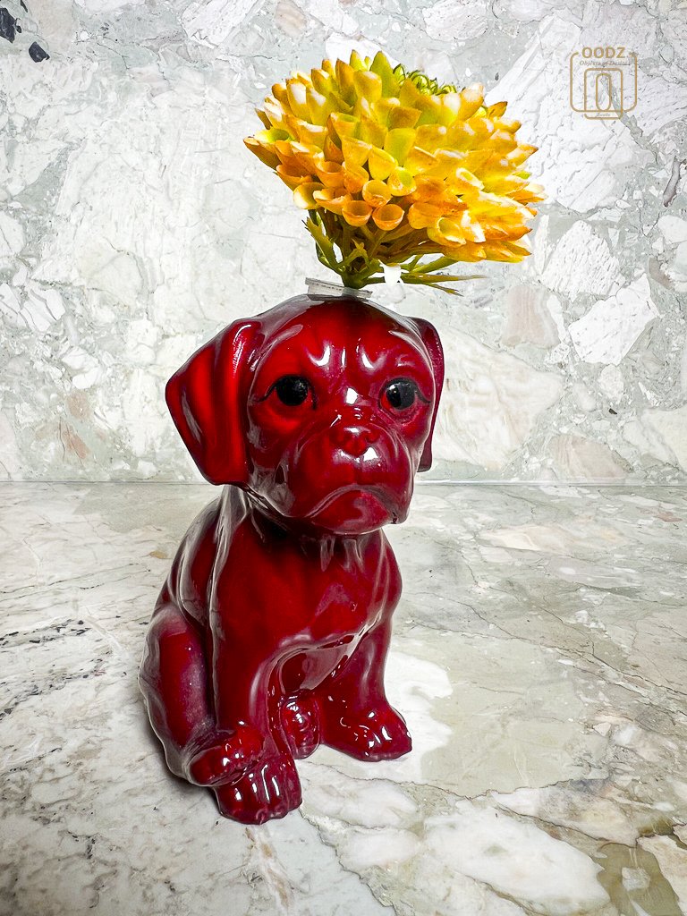 Rode Hondenvormige Vaas