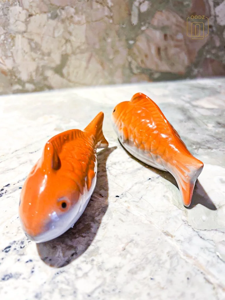 Ceramische Vis Sculpturen Duo