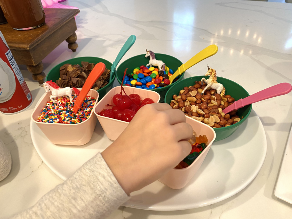  These little bowls from Target were perfect for the toppings. 
