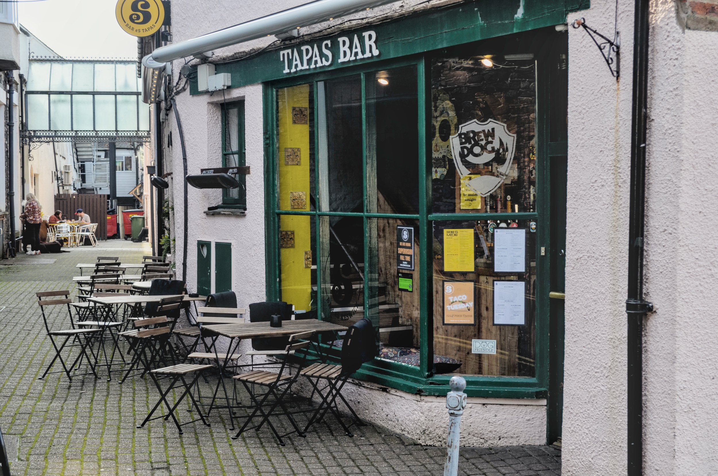 OUTSIDE WITH AWNING/HEATERS