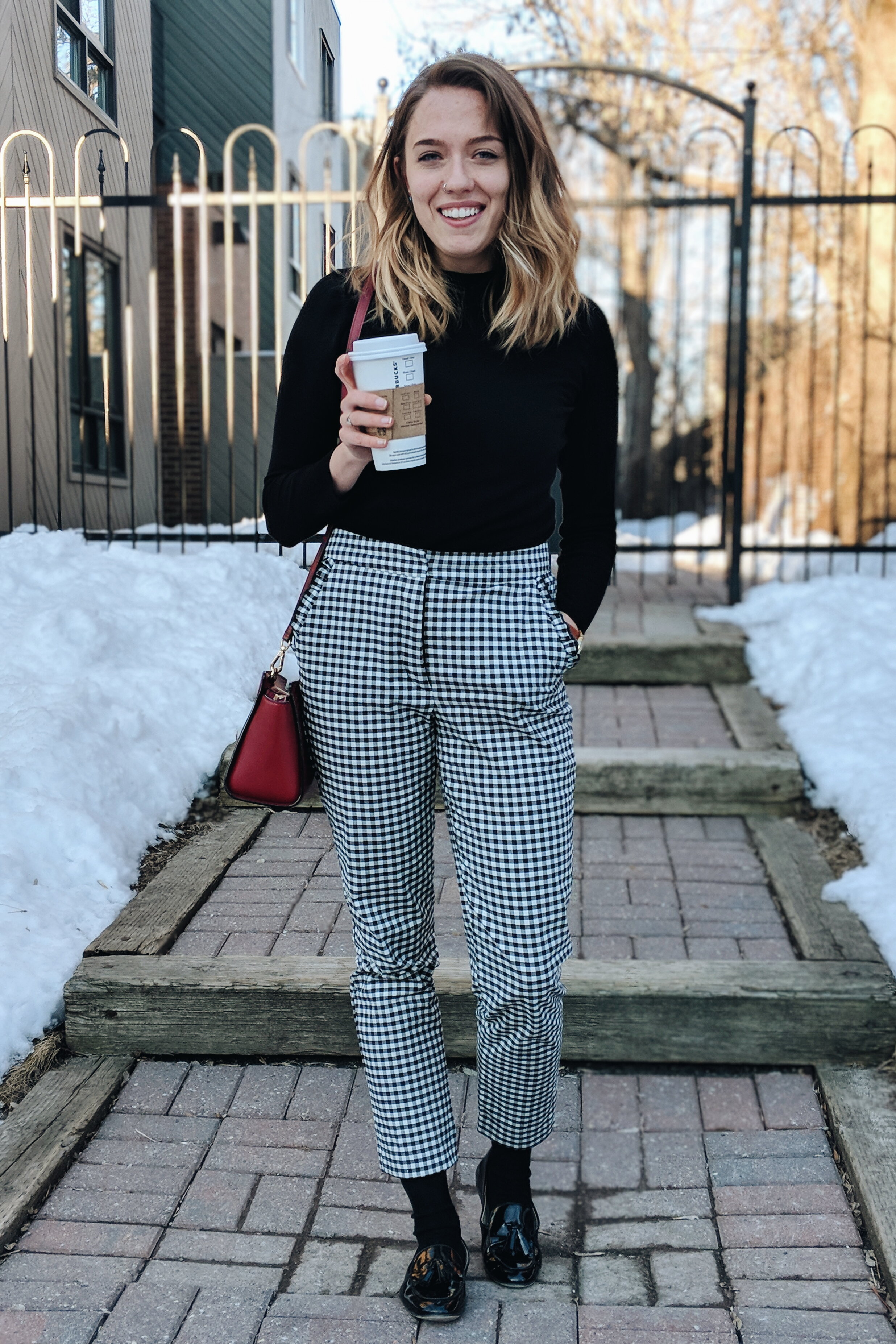 Styling gingham deals pants