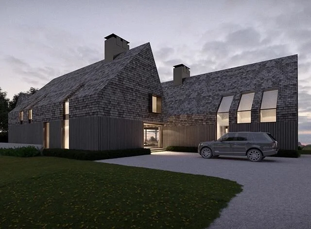 Evening approach. &ldquo;Welcome home&rdquo; photo of our first North Fork project.
.
.
.
.
#northfork #nofo #architecture #interiordesign #kosullivan #southold #mattituck #greenport #hamptons #southampton  #watermill #bridgehampton #sagaponack #sagh