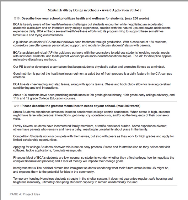 Mental Health by Design in Schools