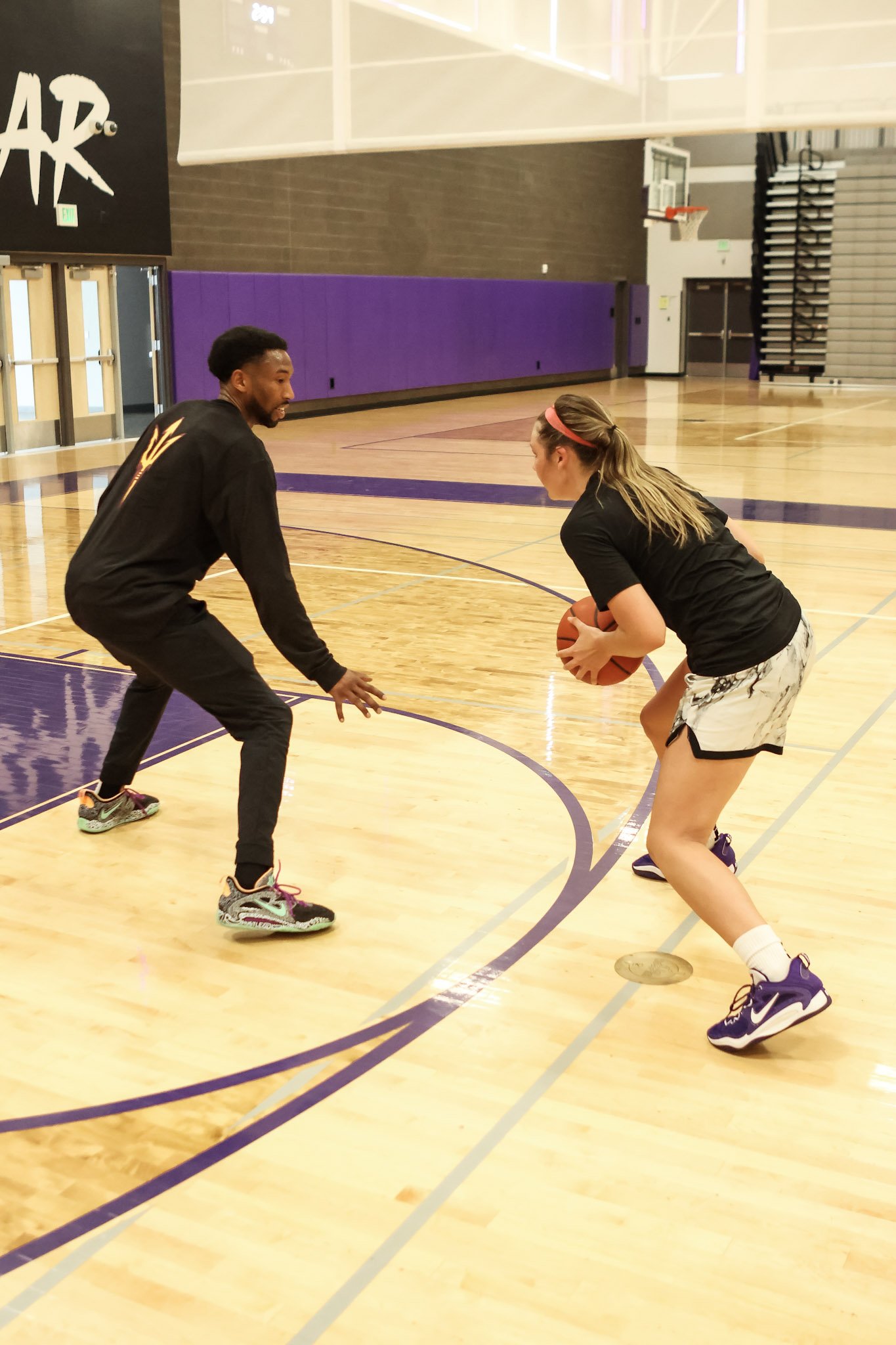 Trayanna Crip Elli Guiney Girls Basketball Training with Coach Elijah Knox Millennium HS. Goodyear Buckey Westside Verrado Canyon view AZA Basketball Training.JPG