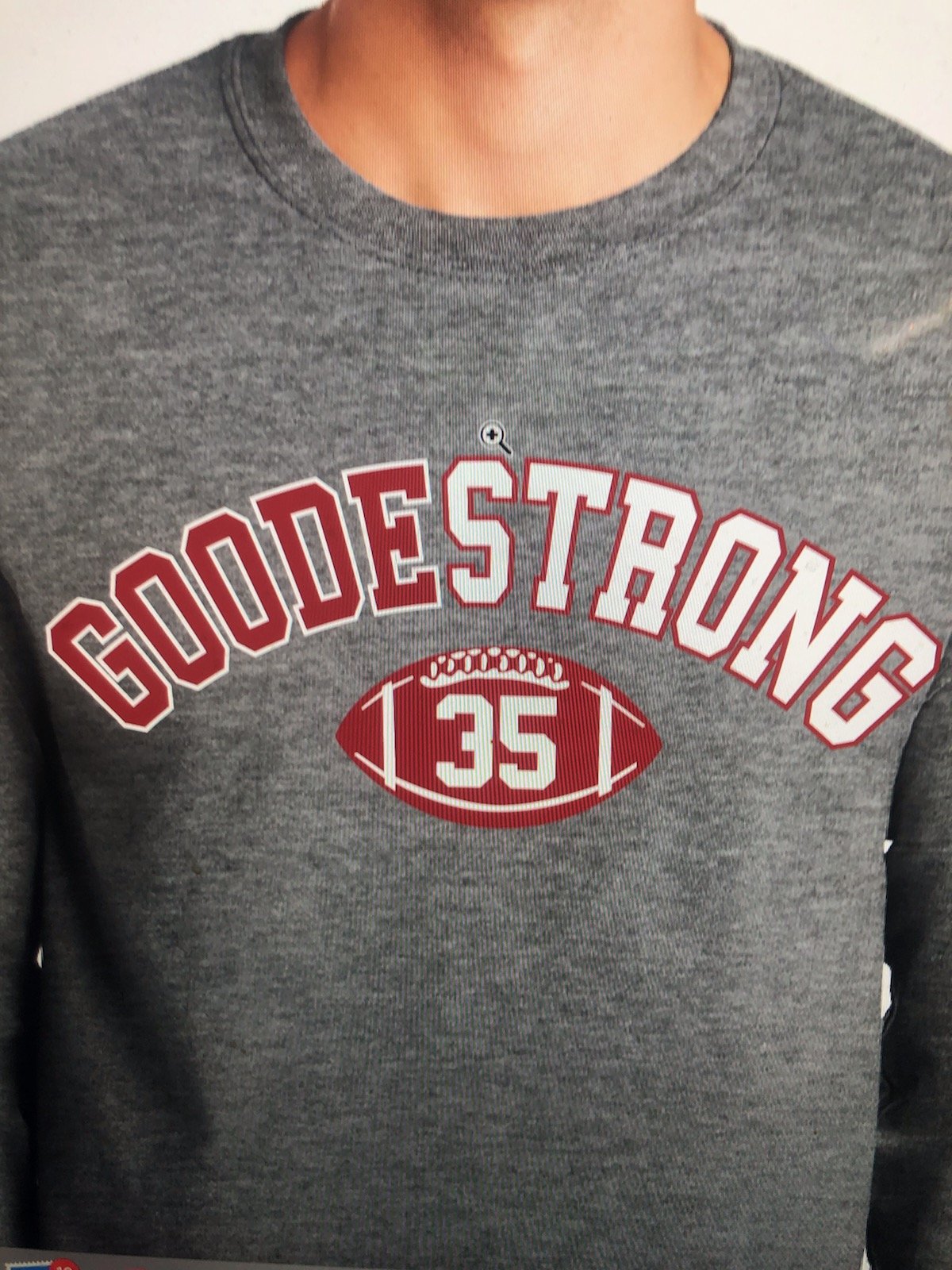 Gray GoodeStrong #35 Long Sleeve  T-Shirt