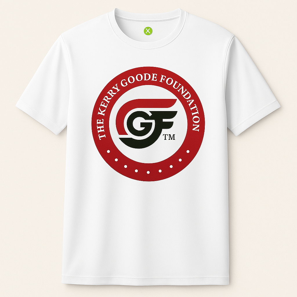 Kerry Goode Foundation Dry-Fit Performance T-Shirts Color: White |   Short Sleeve