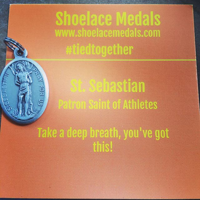 St. Sebastian Patron St. of Athletes #yougotthis #shoelacemedals #tiedtogether