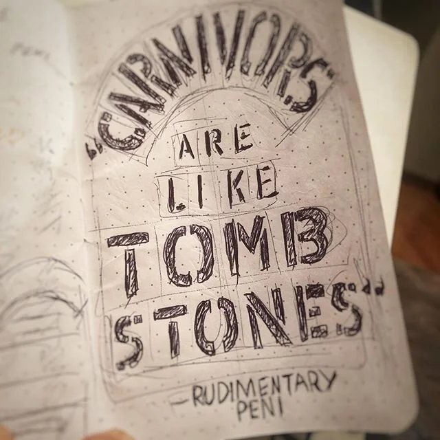 Sketching words for me time during my afternoon off from fucking work. #rudimentarypeni #sketching #words #punk #metime