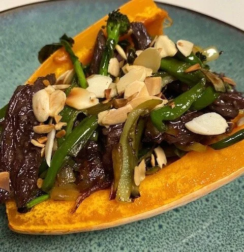 Steak and Veggie Stuffed Winter Squash